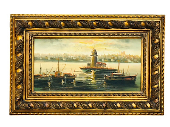 1990 LAR SONU KERVAN MAĞZALARININ SATTIĞI ETLİ OFSETLİ AHŞAP ÇERÇEVESİNDE TUVAL ÜZERİ YAĞLI BOYA TABLO