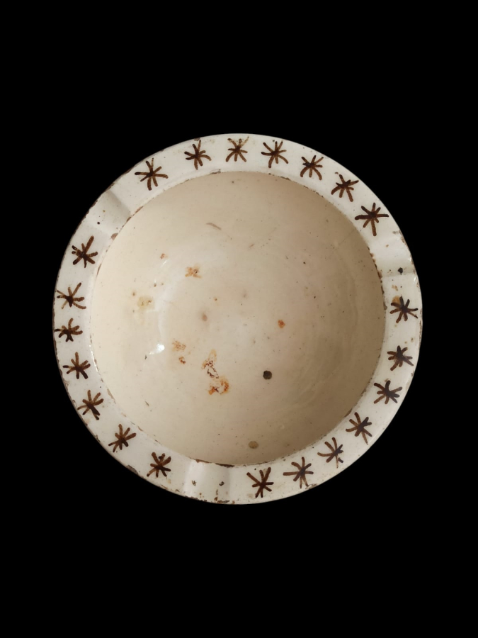 1940-1950'ler Kütahya İşi Seramik Üzeri El Boyama SırIı Nadir Kase