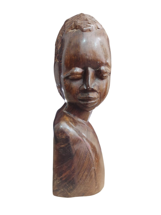 El Oyma Sanatı Büst Heykel Kuka Ağacından