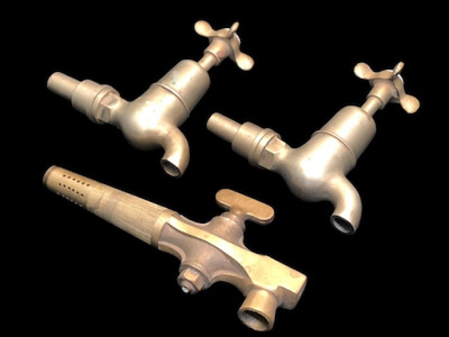 1930 LAR 3 ADET BRONZDAN MAMÜL ETLİ OLDUKÇA AĞIR ÇALISIR VAZİYETTE MUSLUK LOTU