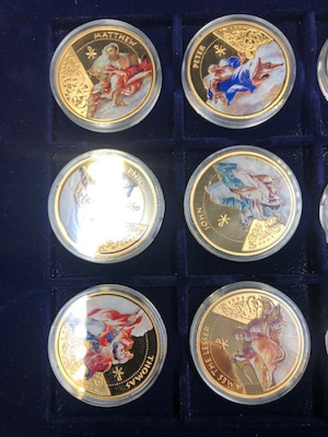 HZ İSA SON AKŞAM YEMEĞİ GÖRSELLİ O DÖNEMİN HAVARİLERİNDEN OLUŞAN KUTUSUNDA MADALYON LOTU