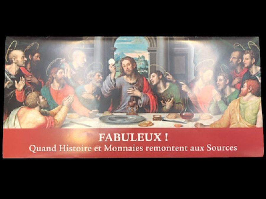 HZ İSA SON AKŞAM YEMEĞİ GÖRSELLİ O DÖNEMİN HAVARİLERİNDEN OLUŞAN KUTUSUNDA MADALYON LOTU