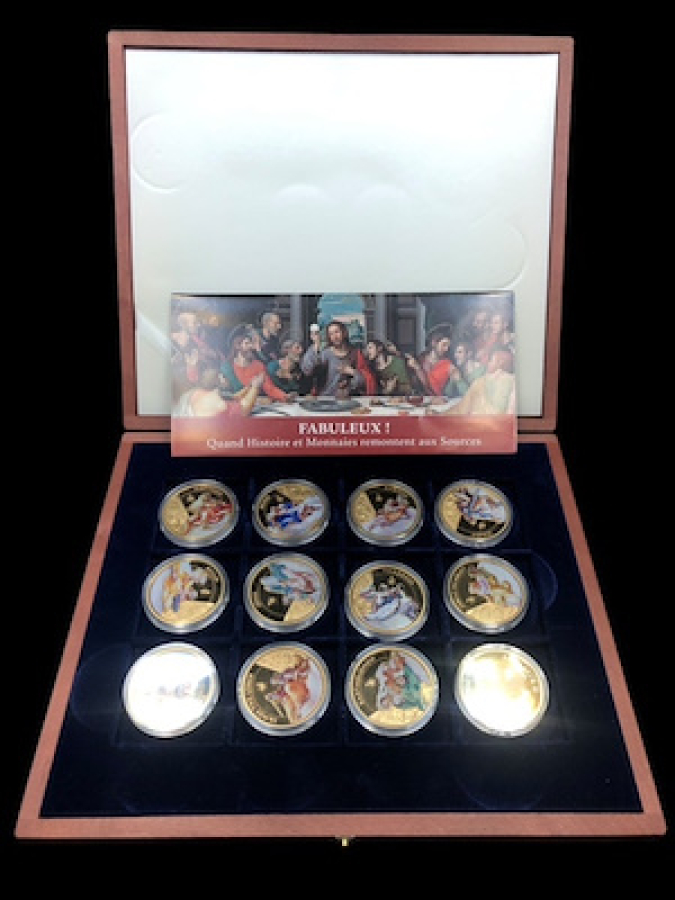 HZ İSA SON AKŞAM YEMEĞİ GÖRSELLİ O DÖNEMİN HAVARİLERİNDEN OLUŞAN KUTUSUNDA MADALYON LOTU