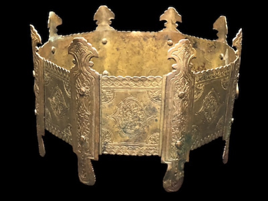 OSMANLI DÖNEM GENE TEKKE İŞİ ÜZERİ KOMPLE KALEM İŞ İSTAMİK MOTİFLİ BAKIRDAN MAMÜL MİNİ MANGAL