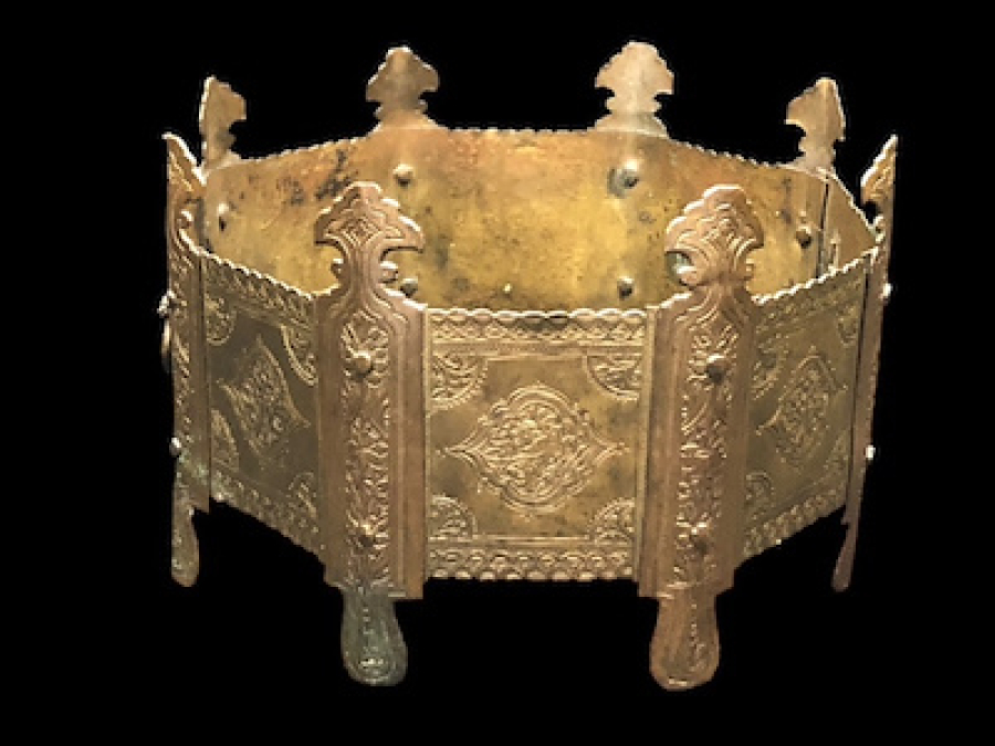 OSMANLI DÖNEM GENE TEKKE İŞİ ÜZERİ KOMPLE KALEM İŞ İSTAMİK MOTİFLİ BAKIRDAN MAMÜL MİNİ MANGAL