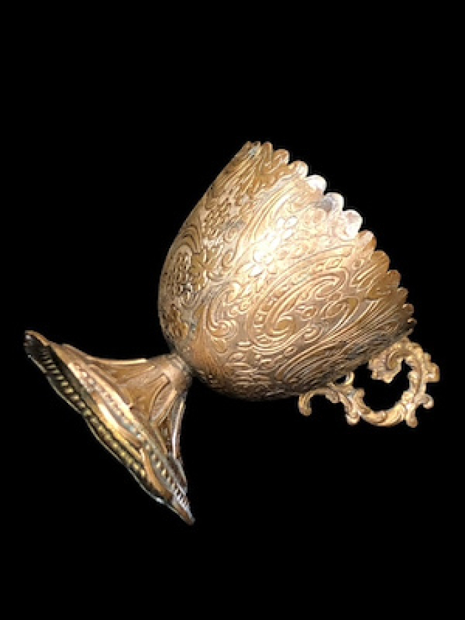 SÜLEYMANİYE İŞİ TOMBAK KULPLU DÖNEM FİNCANLI TOMBAK ORANI YÜKSEK FİNCAN VE ZARFI