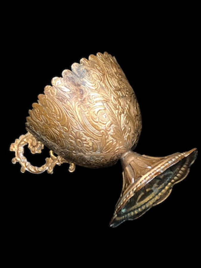 SÜLEYMANİYE İŞİ TOMBAK KULPLU DÖNEM FİNCANLI TOMBAK ORANI YÜKSEK FİNCAN VE ZARFI