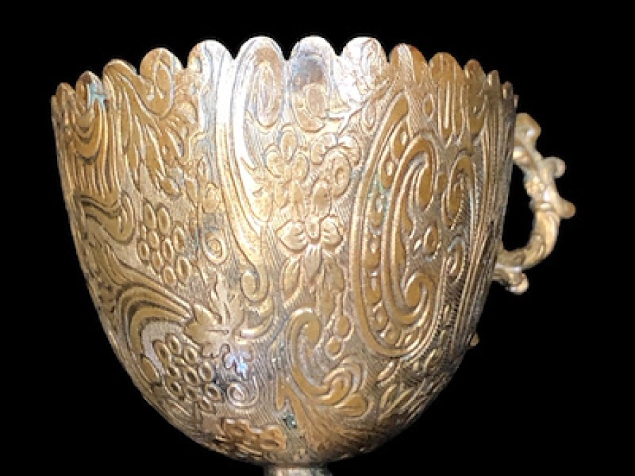 SÜLEYMANİYE İŞİ TOMBAK KULPLU DÖNEM FİNCANLI TOMBAK ORANI YÜKSEK FİNCAN VE ZARFI