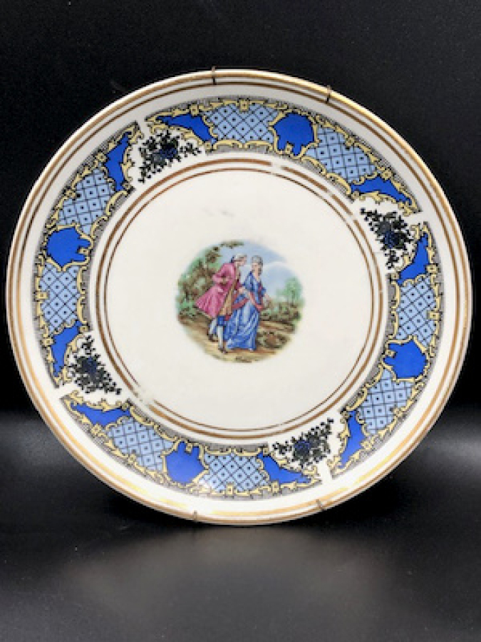 ESKİ YAPIM İSTANBUL PORSELEN ÇİFT SANATÇI İMZALI ASKI APARATLI KUSURSUZ DUVAR TABAGI