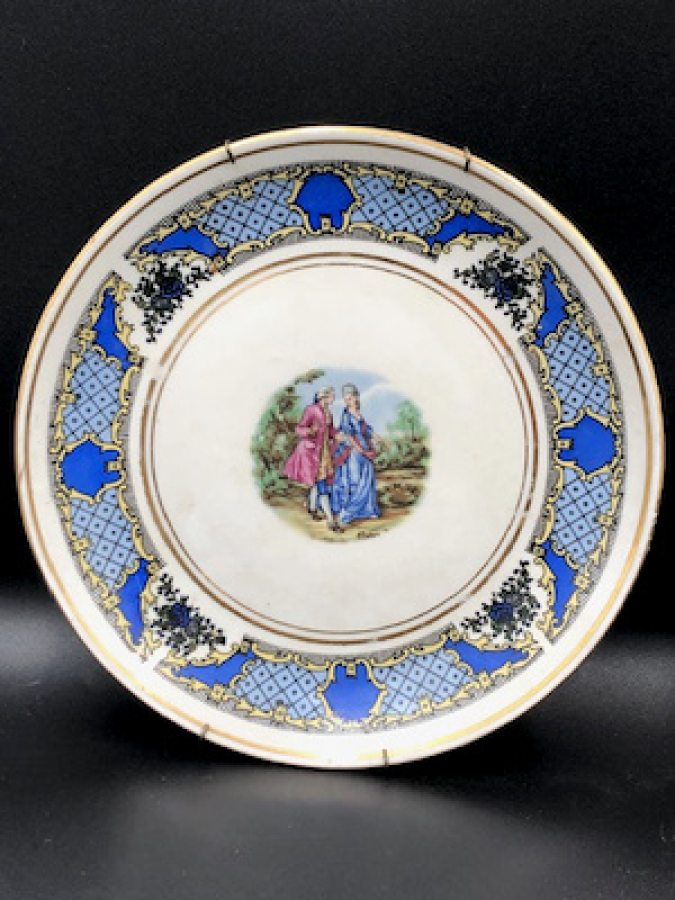 ESKİ YAPIM İSTANBUL PORSELEN ÇİFT SANATÇI İMZALI ASKI APARATLI KUSURSUZ DUVAR TABAGI