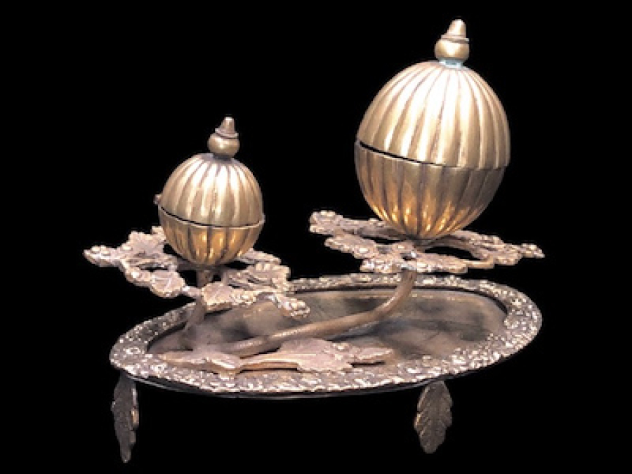 OSMANLI DÖNEM SÜLEYMANİYE İŞİ ÇIFT KAPAKLI ALTIN VERMEYLİ MUHTEŞEM BUHURDAN