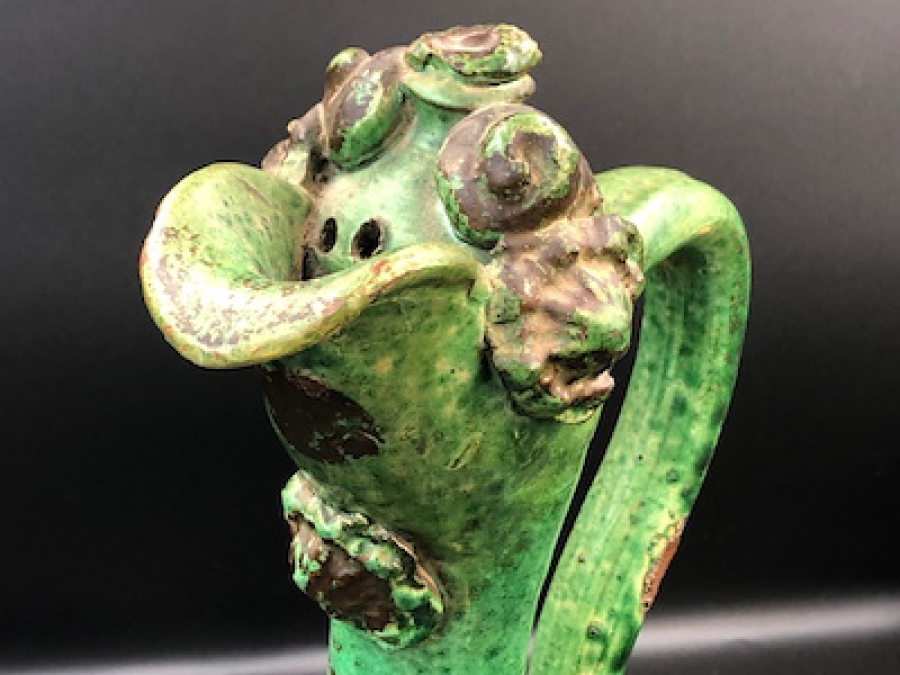 ORJINAL 19 YY ÇANAKKALE KULPLU NADİR YEŞİL RENKLİ SIRLI KIRMIZI HAMURLU TESTİ KUSURSUZ