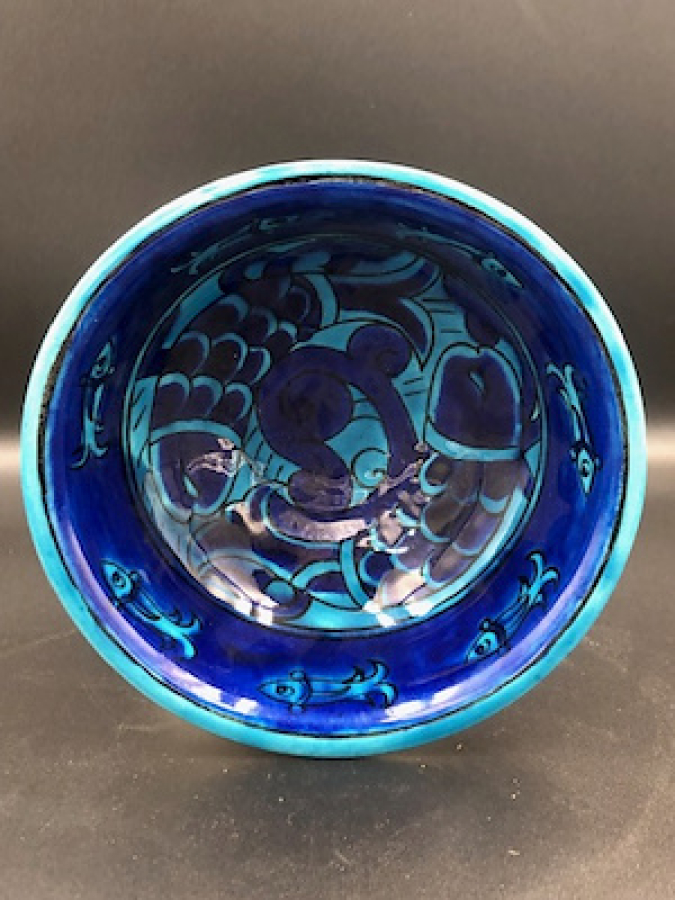 SITKI OLÇAR İMZALI 1999 SENESİNDE YAPMIŞ OLDUĞU BALIKLI KASE