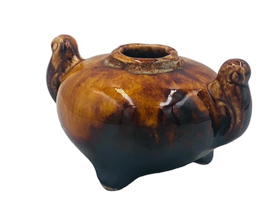 18 YY TOPRAK MALZEMEDEN YAPIM ÜZERİ KALIN SIRLI ÇİN HOKKA KUSURSUZ