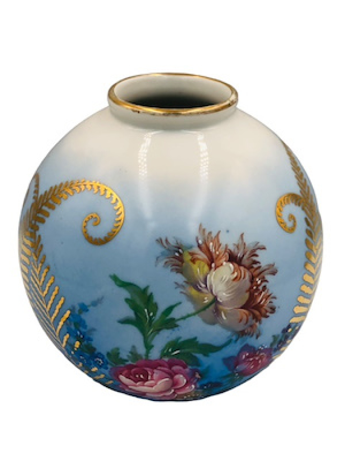 ECT KOBALT SHUMANN EL BOYAMA VAZO VE KAPAKLI PORSELEN MÜCEVHER KUTUSU LOTU KUSURSUZ