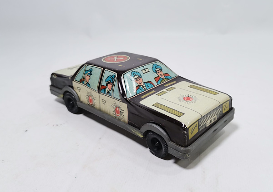 GÜREL MARKA ANTİKA OYUNCAK POLİS ARABASI