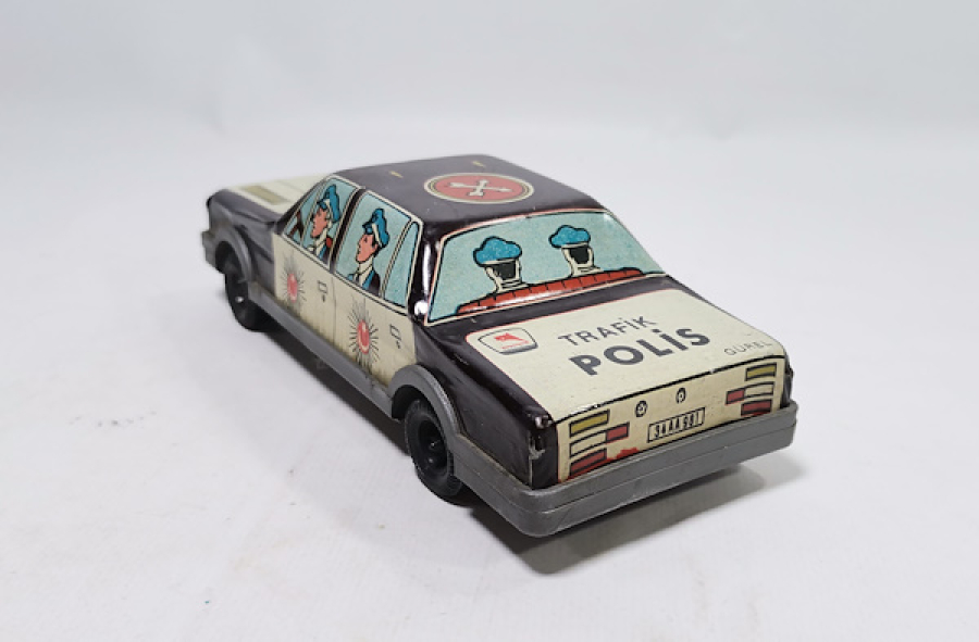 GÜREL MARKA ANTİKA OYUNCAK POLİS ARABASI